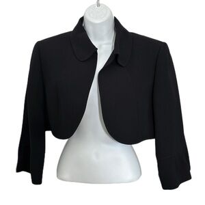 Tahari Arthur S Levine Black Cropped Blazer Bolero Jacket Size 12P